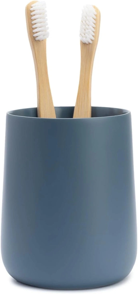Matte Blue Toothbrush and Toothpaste Holder Cup for Bathroom Classic